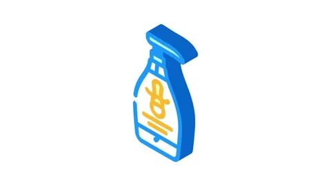 Kid friendly liquid soap packaging isometric icon animation Stock Footage 327275201