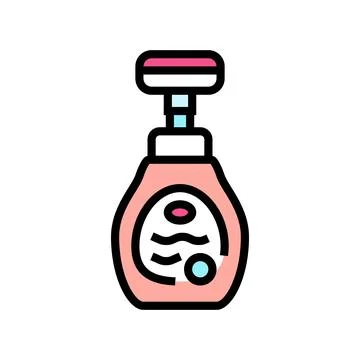 Kid friendly liquid soap packaging color icon vector illustration Stock Illustration