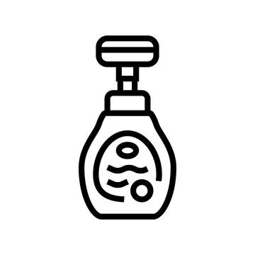 Kid friendly liquid soap packaging line icon vector illustration Illustrazione stock