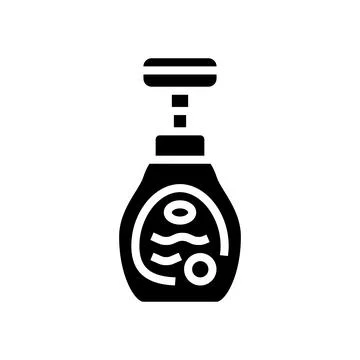 Kid friendly liquid soap packaging glyph icon vector illustration Illustrazione stock