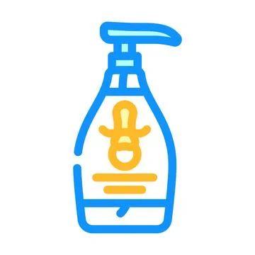 Kid friendly liquid soap packaging color icon vector illustration Ilustración de archivo