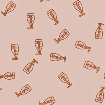 Kid friendly liquid soap packaging line vector seamless pattern Illustrazione stock