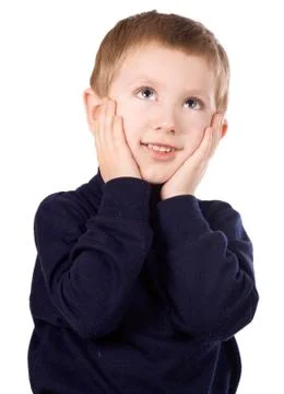 Kid funny face isolated 스톡 사진