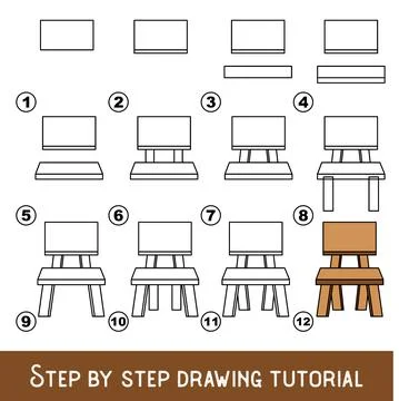 Kid game to develop drawing skill with easy gaming level for preschool kids,  Stock Illustration