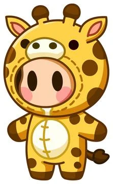 Kid in Giraffe Costume Stock Illustration