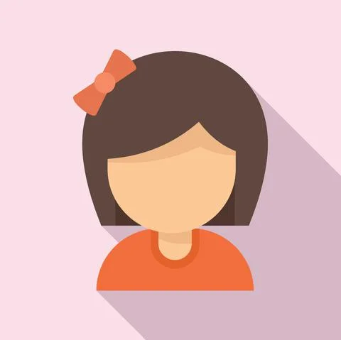 Kid girl programming icon flat vector. Children robot project イラスト素材