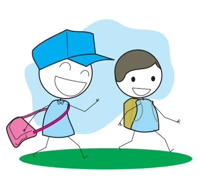 Kid go to school Stock Illustration