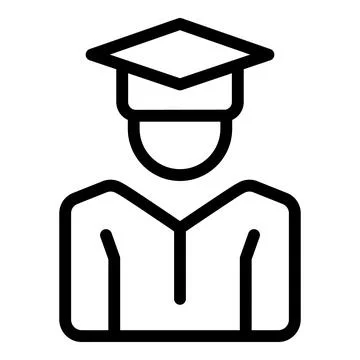 Kid graduation icon outline vector. Child study Stock Illustration
