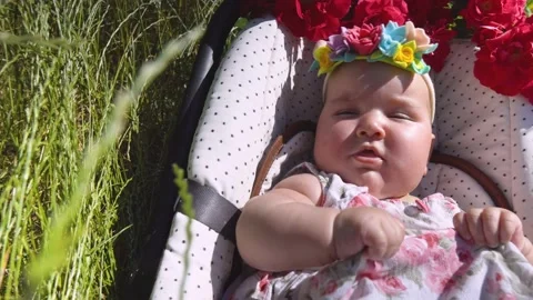 Kid in the grass. Stock Footage 135411062