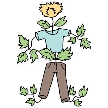 Kid growing like a weed Stock Illustration