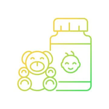 Kid growth supplements gradient linear vector icon Illustrazione stock