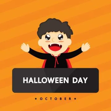 Kid halloween vector design . Stock Illustration