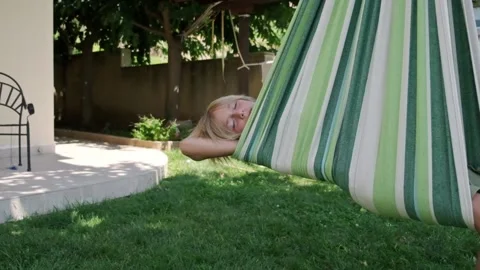Kid on hammock. Stock Footage 203480445