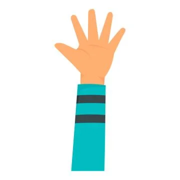 Kid hand icon, flat style Stock Illustration