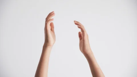 Kid hands clapping applause, showing two thumbs up gesture Stock Footage 127811695