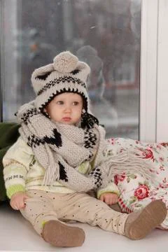 The kid in the hat Stock Photos