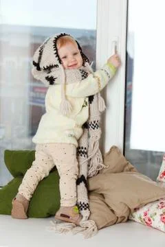 The kid in the hat Stock Photos