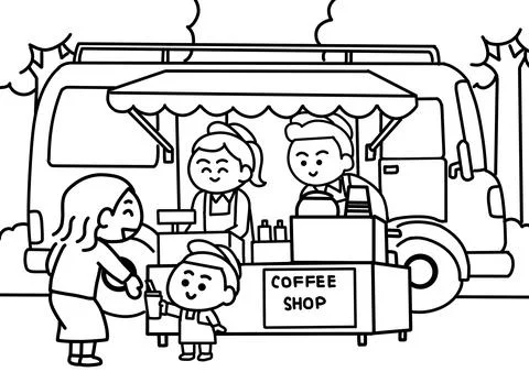 Kid helping work with parent. Stock Illustration