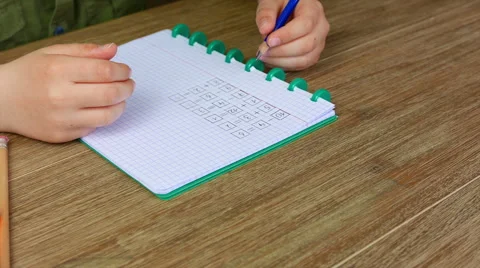Kid with homework Stock Footage 49569115