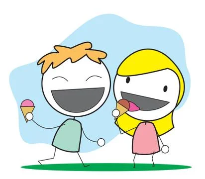 Kid ice cream Stock Illustration