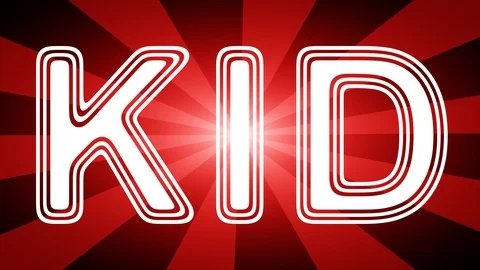 Kid icon in red abstract background with rays. Stock Footage 113685234