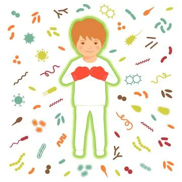 Kid immune protection system Stock Illustration