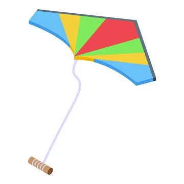 Kid kite icon isometric vector. Sky fly Stock Illustration