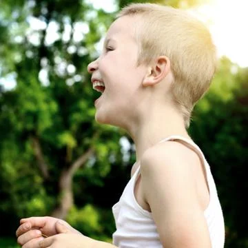 Kid Laughing Foto stock