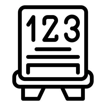 Kid learning board icon outline vector. Teaching ones Illustrazione stock