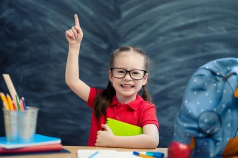 Kid is learning in class Stock Photos
