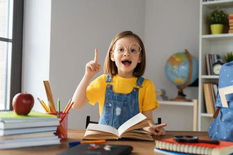 Kid is learning in class Stock Photos