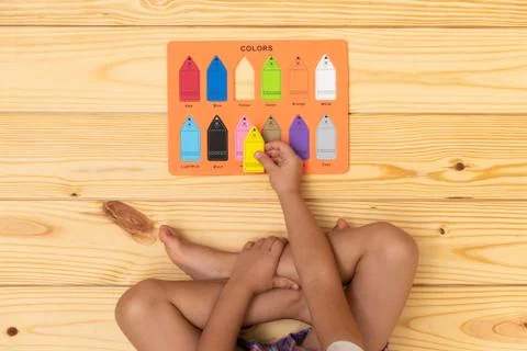 Kid Learning the Colors Stock Photos