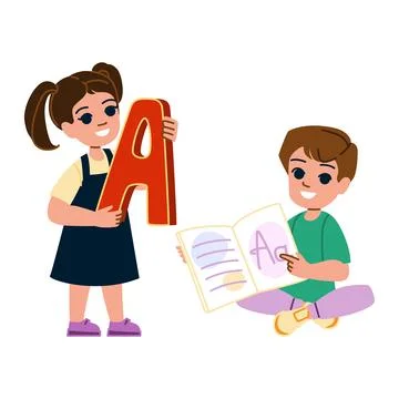 Kid learning language vector Stock Illustration