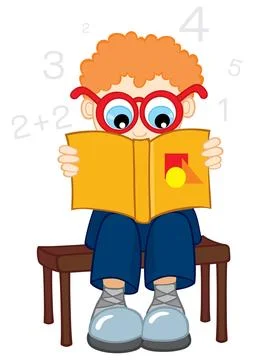 Kid learning mathematics Stock Illustration
