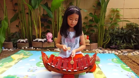 Kid learning to play music. Stock Footage 82824997