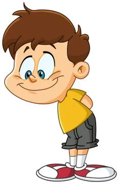 Kid looking down Stock Illustration