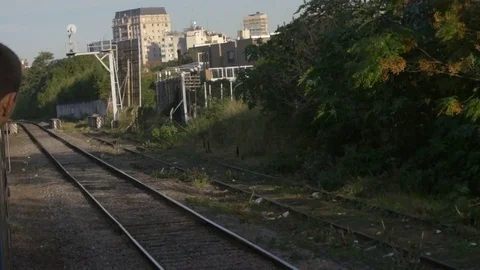 Kid looking out from Train. Buenos Aires Video stock 81456936