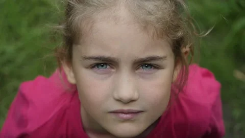 Kid Looking Up at Sky in Nature. Portrai... | Stock Video | Pond5