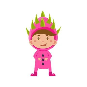 Kid In Lychee Costume. Vector Illustration Stock Illustration