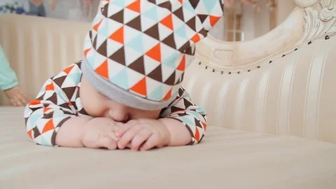 Kid is lying and smiling Stock Footage 75314919