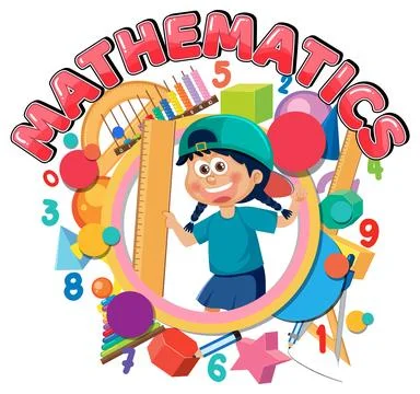 Kid with math element banner Stock Illustration