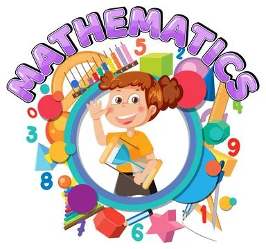 Kid with math element banner Stock Illustration
