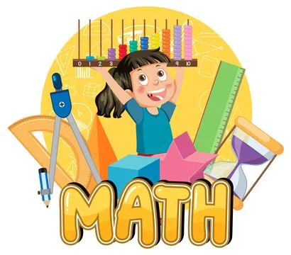 Kid with math element banner Stock Illustration