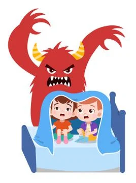Kid nightmare sleep vector illustration Stock-Illustration