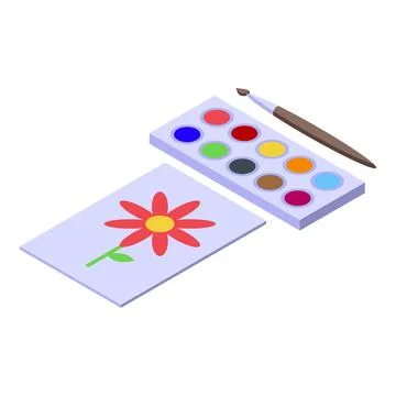 Kid paint concentration icon isometric vector. Mind balance Illustrazione stock