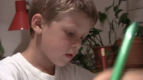 Kid Painting Stock Footage 46142382