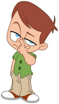 Kid picking nose Stock Illustration
