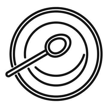 Kid plate icon outline vector. Dish table Stock Illustration