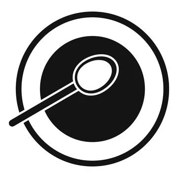 Kid plate icon simple . Dish table Stock Illustration