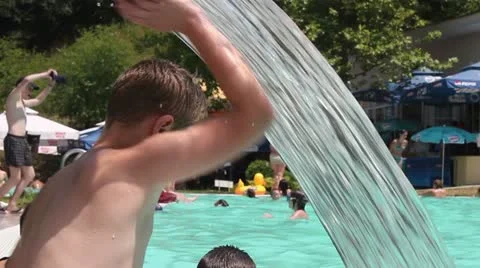 Kid playing at aqua park _2 Video stock 11358520